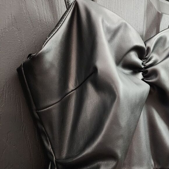 Zara Faux Leather Mini Dress - Picture 7 of 16